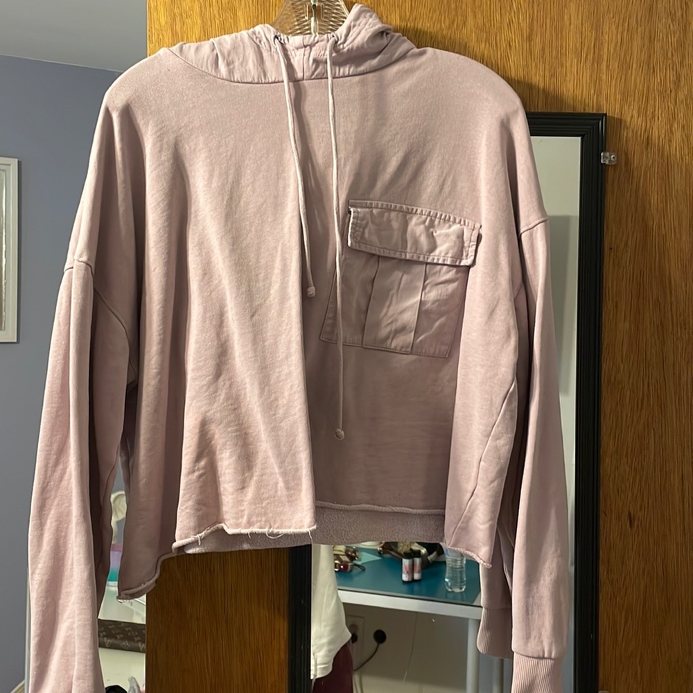 Urban outfitters cropped hoodie with pocket